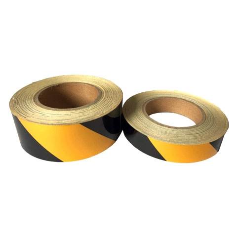 일반반사테이프 (사선) 황+검 15cm-45.7M (1롤) A27