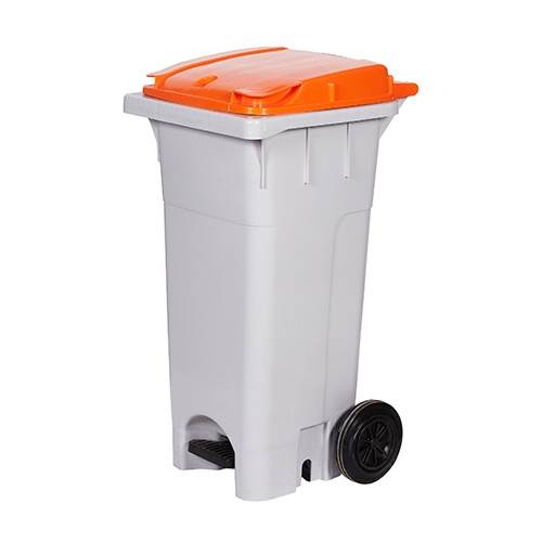 음식물 수거함 120ℓ [PCS-120NP] 페달형 뚜껑:주황