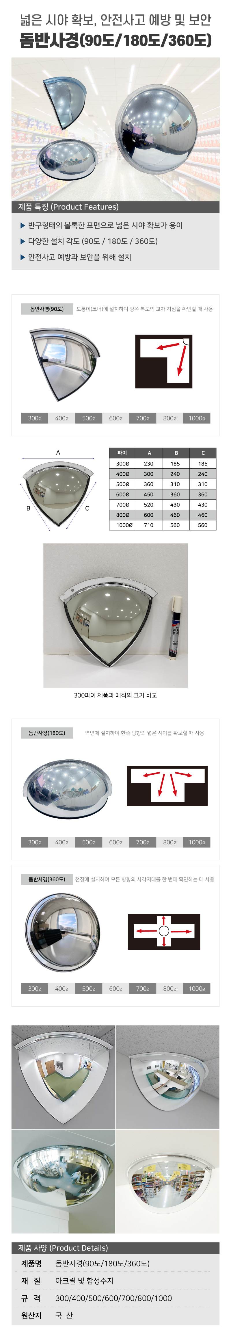 돔반사경(180도) 400Φ