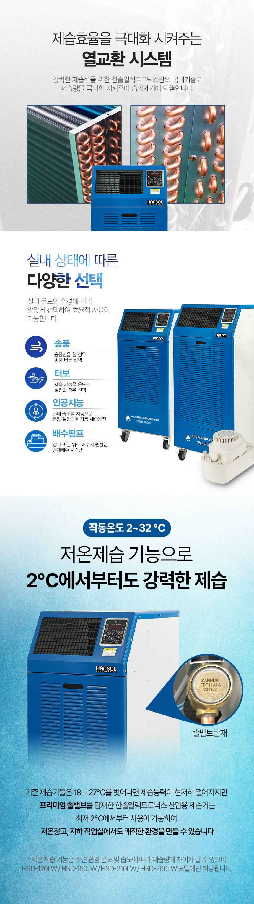 한솔 / 산업용제습기(국내제조) 150L / HSD-150L 무료배송