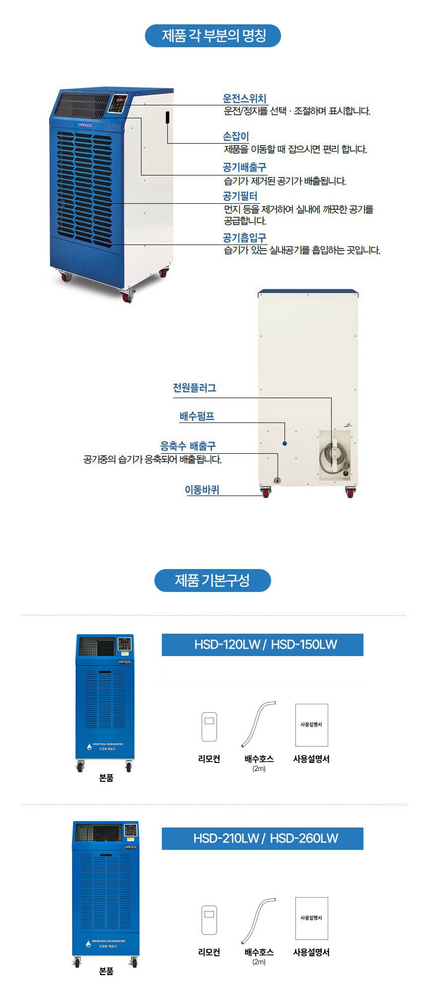 한솔 / 저온형 산업용제습기 150L / HSD-150LW 무료배송