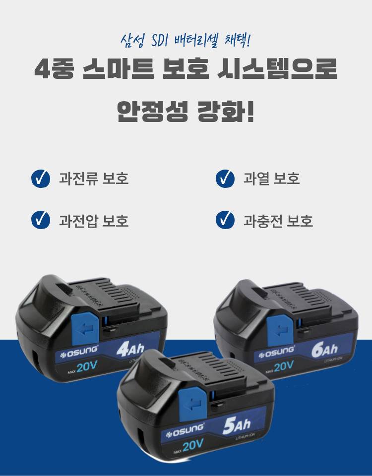 4인치 충전 그라인더 OCG-2012WL 50S [1 BAT] + OMC-2030D