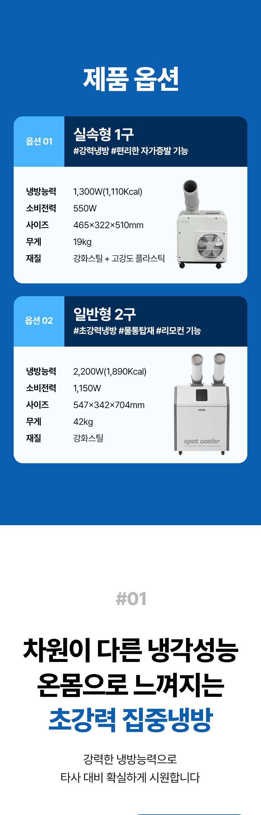 한솔 / 미니 산업용 에어컨 1구 / HSE-SP1100K 무료배송
