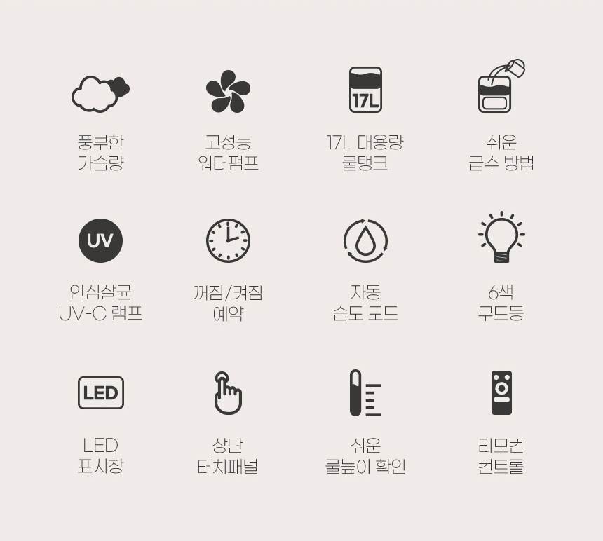 쿠오레 / 대용량 가열가습기(17리터) 화이트 / CHM-UV17WN 무료배송