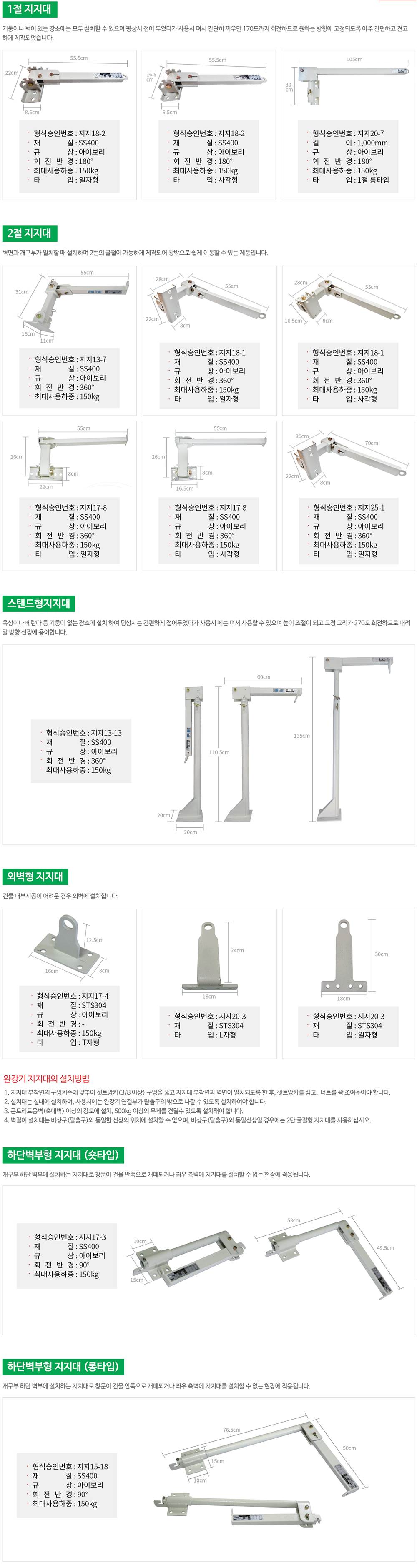 완강기 지지대 외벽형
