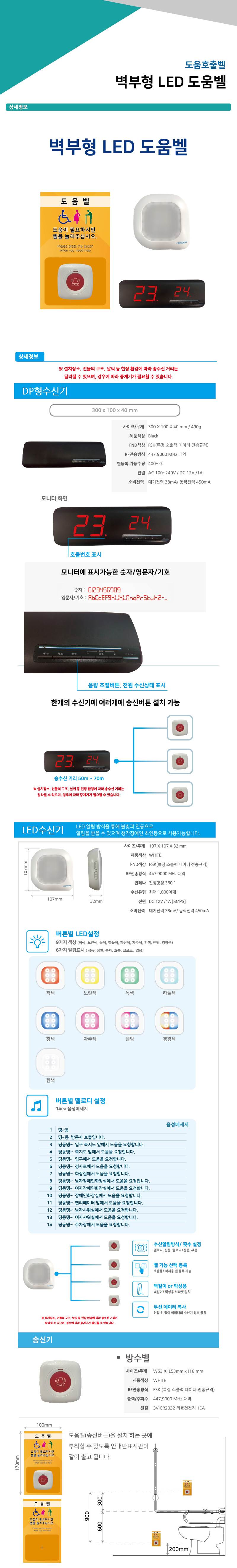 도움벨(스텐드/벽부) 발신기(벽부형)